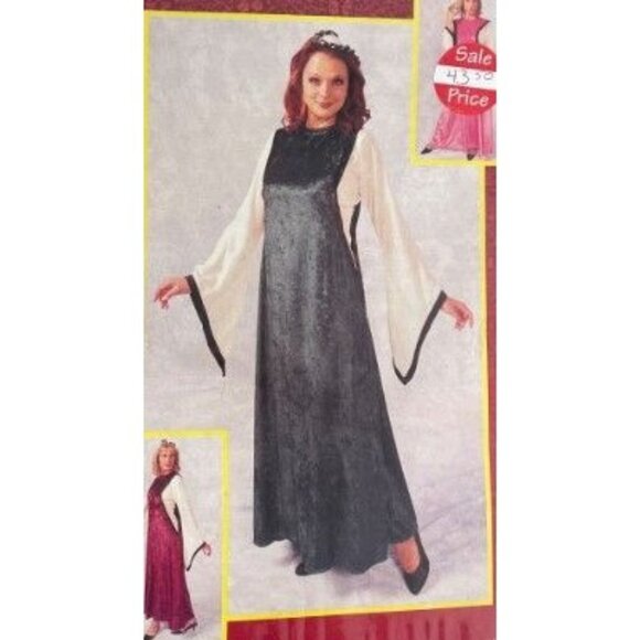 Noble Maiden Costume Size Large Renaissance Blue Green Velvet Dress NEW - Picture 1 of 7